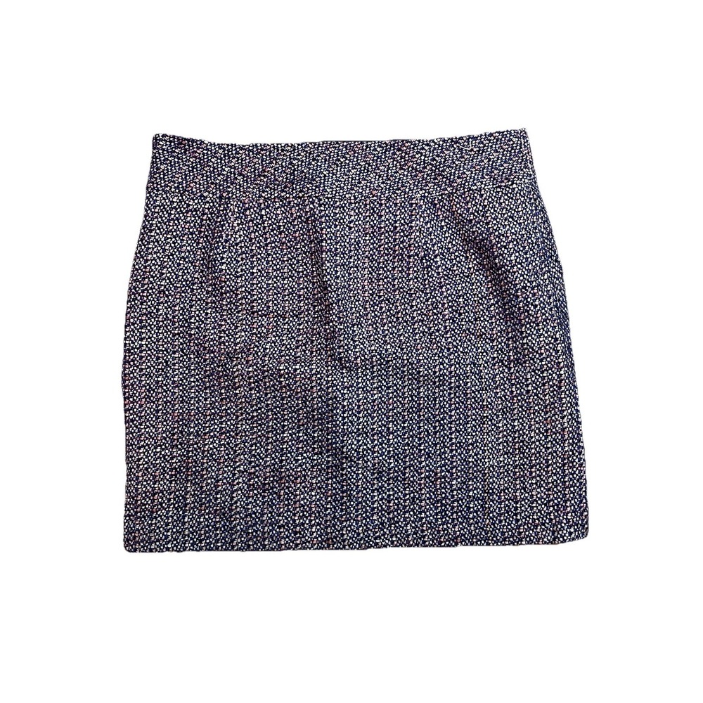 Ann Taylor LOFT Skirt Womens 10 Pink Black Tweed Knit Lined Mini Office